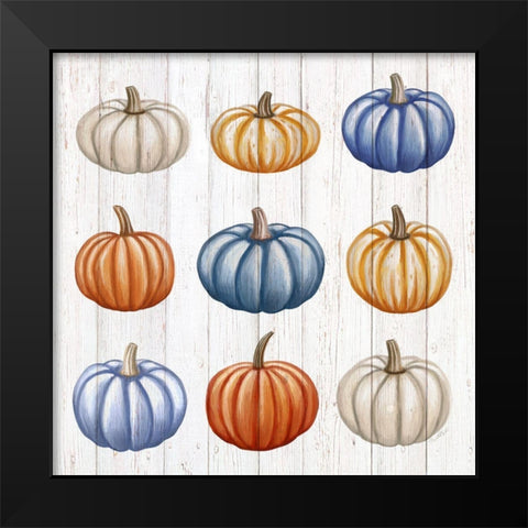 Pumpkins Black Modern Wood Framed Art Print by Tyndall, Elizabeth