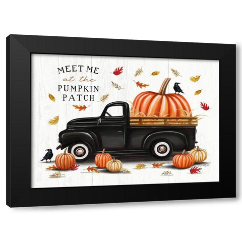 Pumpkin Patch Black Modern Wood Framed Art Print by Tyndall, Elizabeth