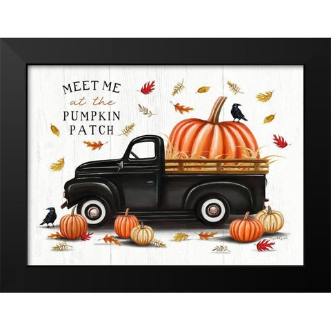 Pumpkin Patch Black Modern Wood Framed Art Print by Tyndall, Elizabeth