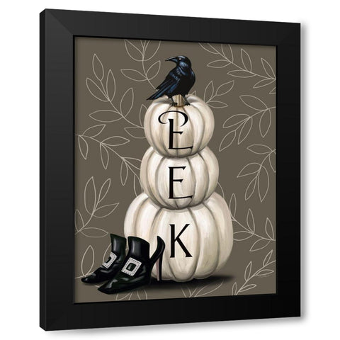 Eek Pumpkins Black Modern Wood Framed Art Print by Tyndall, Elizabeth