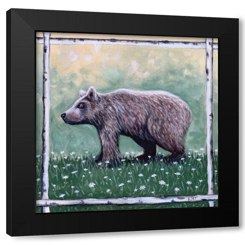 Bear Black Modern Wood Framed Art Print by Tyndall, Elizabeth