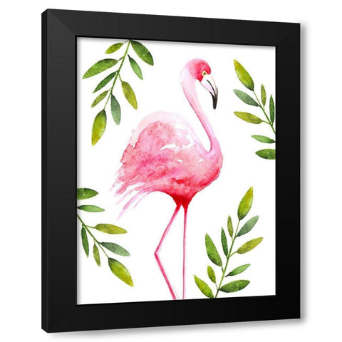 Flamingo II Black Modern Wood Framed Art Print by Tyndall, Elizabeth