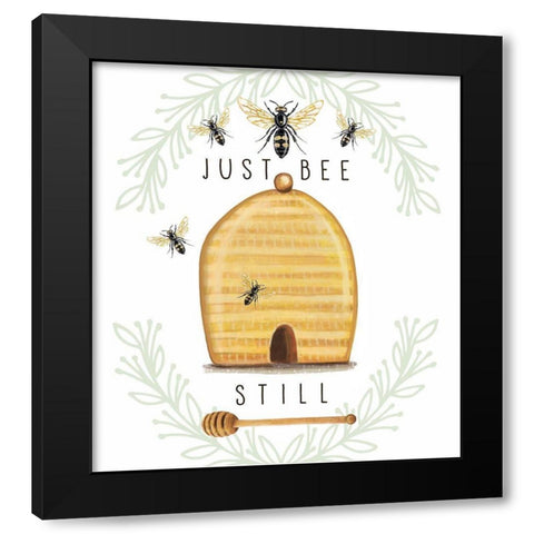 Bee Still Black Modern Wood Framed Art Print with Double Matting by Tyndall, Elizabeth