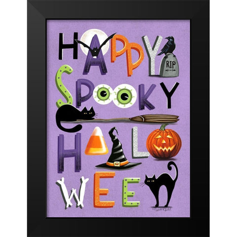 Happy Spooky Black Modern Wood Framed Art Print by Tyndall, Elizabeth