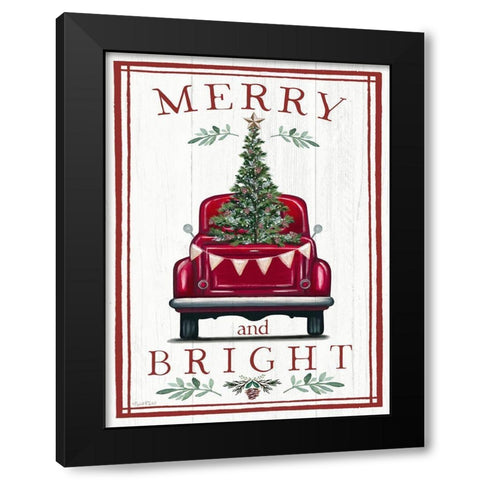 Merry and Bright Black Modern Wood Framed Art Print by Tyndall, Elizabeth