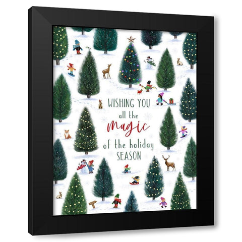 Holiday Magic Black Modern Wood Framed Art Print with Double Matting by Tyndall, Elizabeth