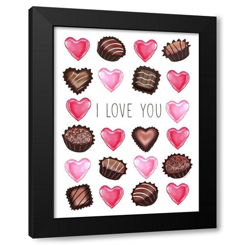 Love and Chocolates Black Modern Wood Framed Art Print with Double Matting by Tyndall, Elizabeth
