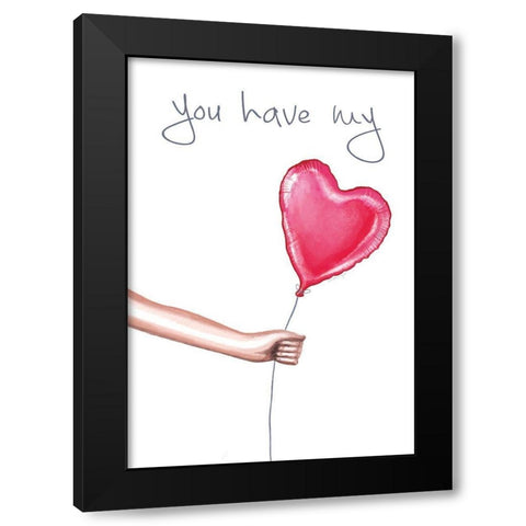 Gave You My Heart Black Modern Wood Framed Art Print with Double Matting by Tyndall, Elizabeth