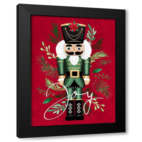 Joy on Red Black Modern Wood Framed Art Print with Double Matting by Tyndall, Elizabeth