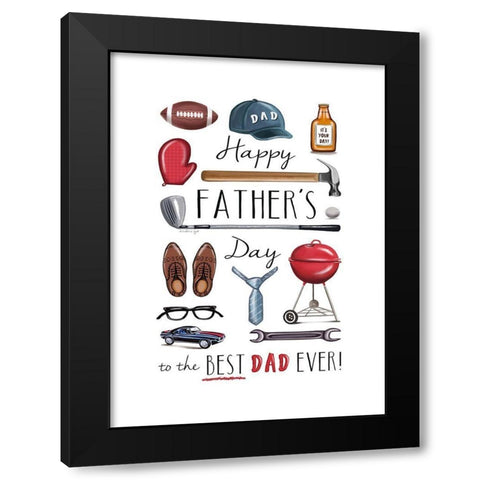 Fathers Day Icons Black Modern Wood Framed Art Print with Double Matting by Tyndall, Elizabeth
