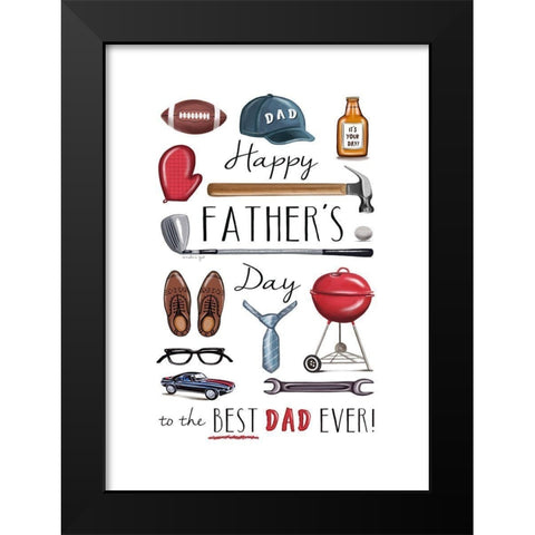 Fathers Day Icons Black Modern Wood Framed Art Print by Tyndall, Elizabeth