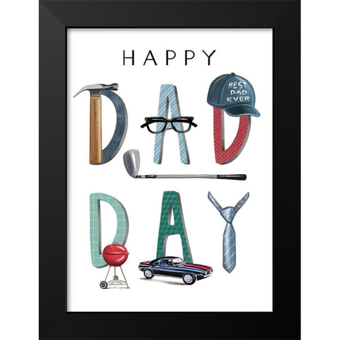 Dad Day Black Modern Wood Framed Art Print by Tyndall, Elizabeth