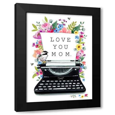 Love You-Mom Black Modern Wood Framed Art Print with Double Matting by Tyndall, Elizabeth