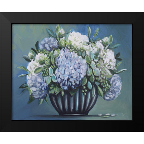 Blue and Green Floral II Black Modern Wood Framed Art Print by Tyndall, Elizabeth