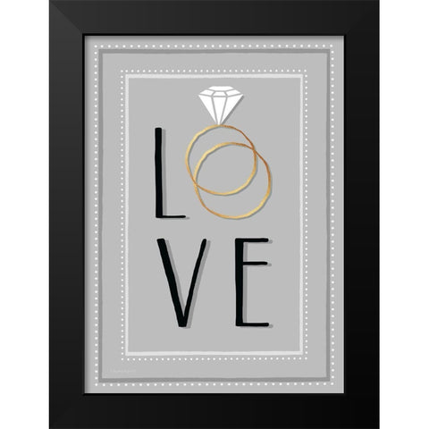 Love Black Modern Wood Framed Art Print by Tyndall, Elizabeth