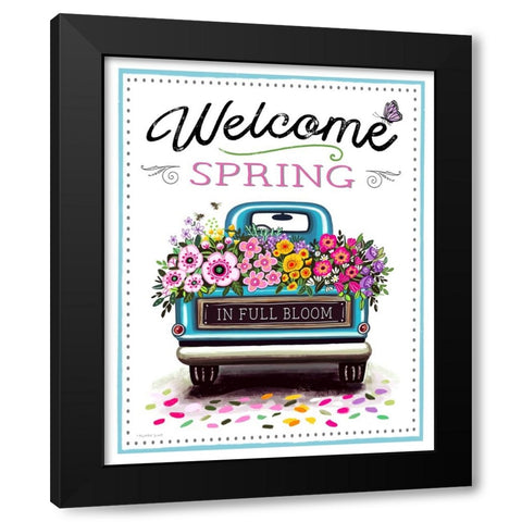 Welcome Spring Black Modern Wood Framed Art Print by Tyndall, Elizabeth