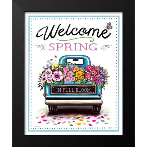 Welcome Spring Black Modern Wood Framed Art Print by Tyndall, Elizabeth