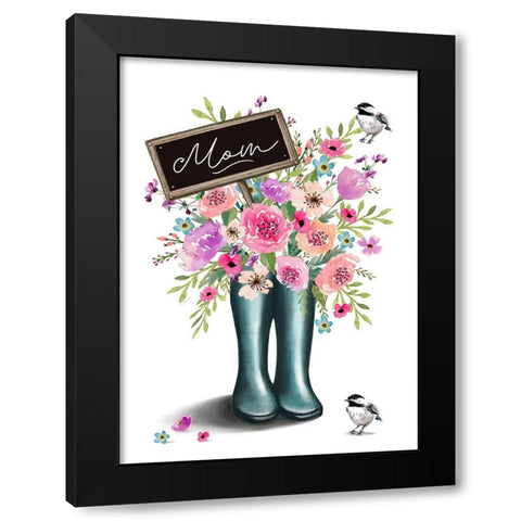 Mom Black Modern Wood Framed Art Print with Double Matting by Tyndall, Elizabeth