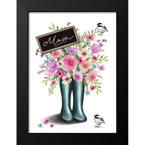 Mom Black Modern Wood Framed Art Print by Tyndall, Elizabeth