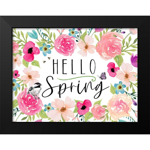 Hello Spring Black Modern Wood Framed Art Print by Tyndall, Elizabeth