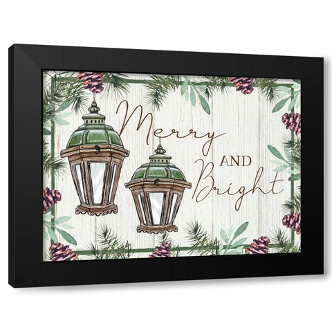 Merry and Bright Black Modern Wood Framed Art Print by Tyndall, Elizabeth