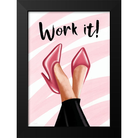 Work It! Black Modern Wood Framed Art Print by Tyndall, Elizabeth