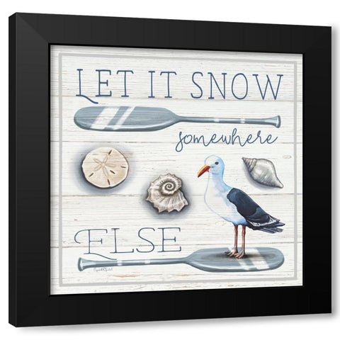 Let It Snow Black Modern Wood Framed Art Print with Double Matting by Tyndall, Elizabeth