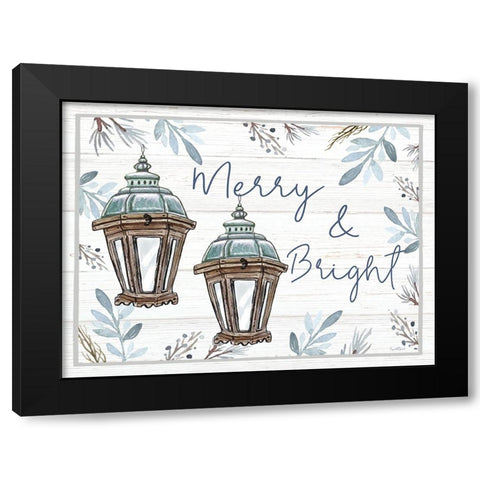 Merry and Bright Black Modern Wood Framed Art Print by Tyndall, Elizabeth