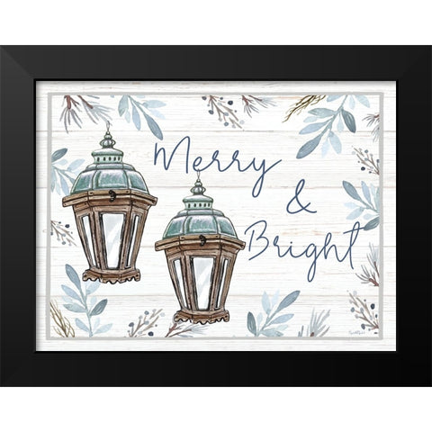 Merry and Bright Black Modern Wood Framed Art Print by Tyndall, Elizabeth