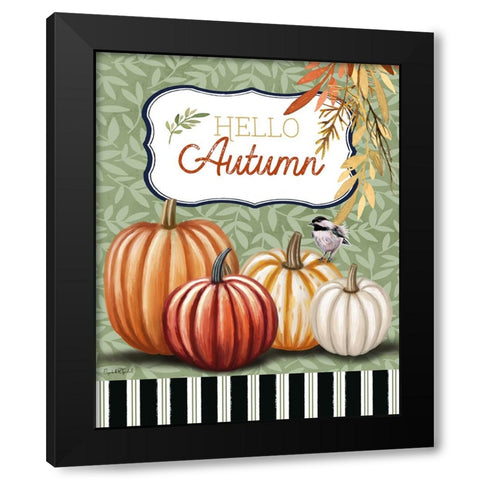 Hello Autumn Black Modern Wood Framed Art Print with Double Matting by Tyndall, Elizabeth
