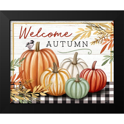 Welcome Autumn Black Modern Wood Framed Art Print by Tyndall, Elizabeth
