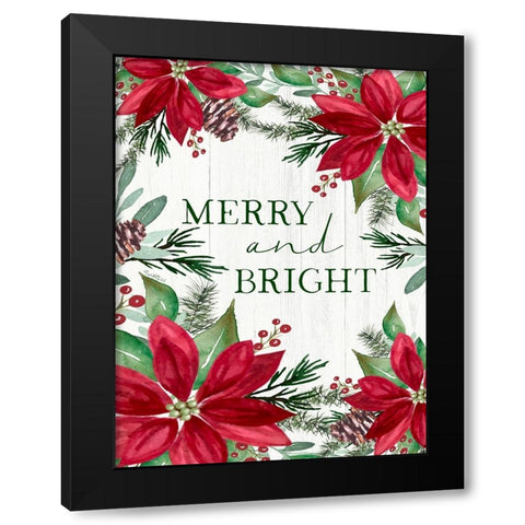 Merry and Bright Black Modern Wood Framed Art Print with Double Matting by Tyndall, Elizabeth