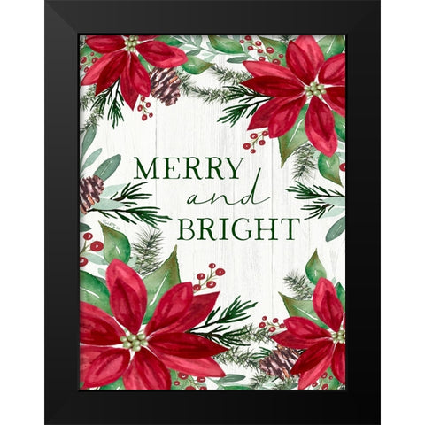 Merry and Bright Black Modern Wood Framed Art Print by Tyndall, Elizabeth