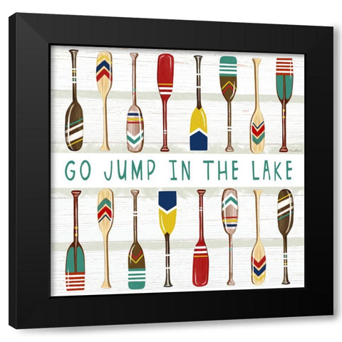 Go Jump in the Lake Black Modern Wood Framed Art Print with Double Matting by Tyndall, Elizabeth