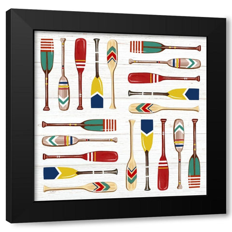 Oars Black Modern Wood Framed Art Print with Double Matting by Tyndall, Elizabeth