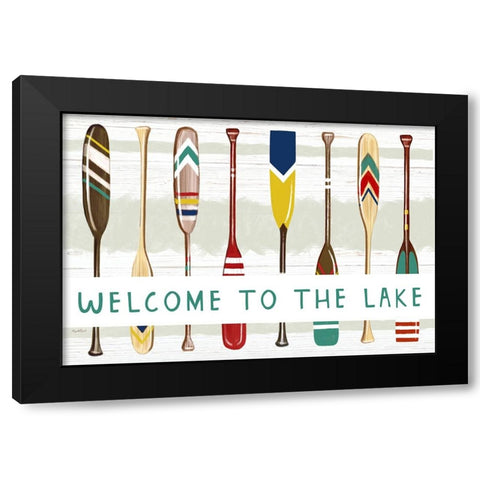 Welcome to the Lake Black Modern Wood Framed Art Print with Double Matting by Tyndall, Elizabeth