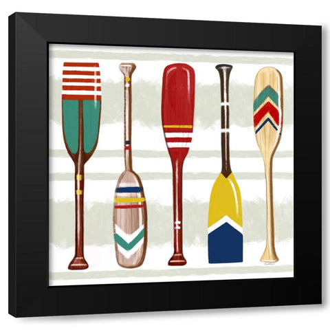 Oars Black Modern Wood Framed Art Print by Tyndall, Elizabeth