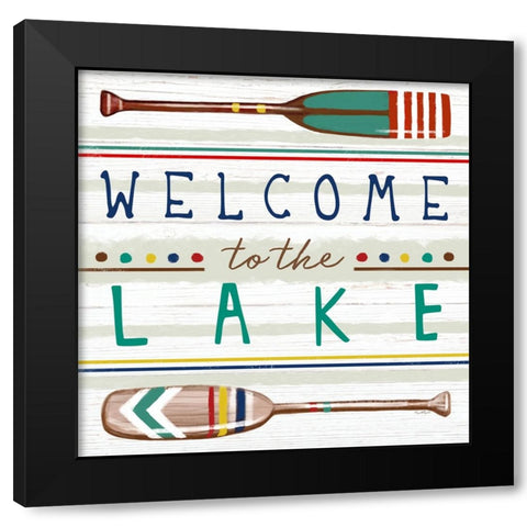 Welcome to the Lake Black Modern Wood Framed Art Print with Double Matting by Tyndall, Elizabeth