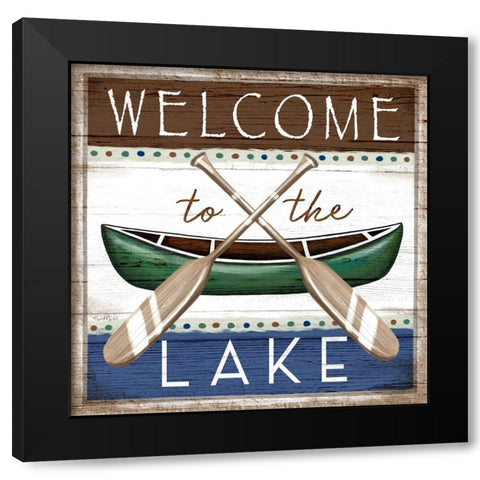 Welcome to the Lake Black Modern Wood Framed Art Print by Tyndall, Elizabeth