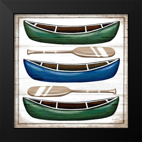 Canoes Black Modern Wood Framed Art Print by Tyndall, Elizabeth