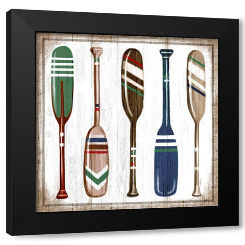 Oars Black Modern Wood Framed Art Print by Tyndall, Elizabeth