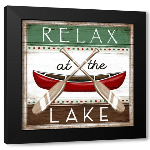 Relax at the Lake Black Modern Wood Framed Art Print with Double Matting by Tyndall, Elizabeth