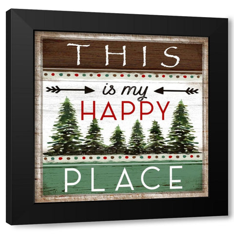 My Happy Place Black Modern Wood Framed Art Print with Double Matting by Tyndall, Elizabeth