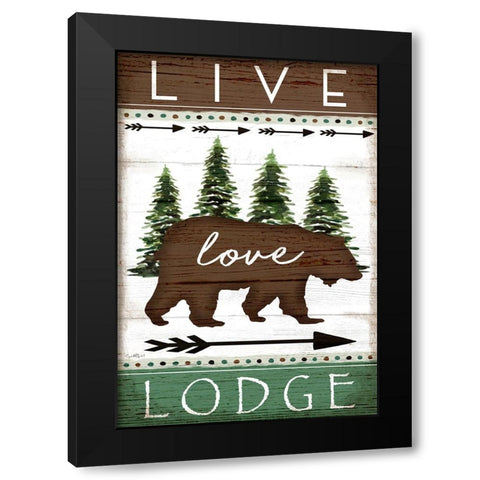 Live, Love, Lodge Black Modern Wood Framed Art Print with Double Matting by Tyndall, Elizabeth