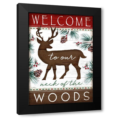 Welcome Black Modern Wood Framed Art Print with Double Matting by Tyndall, Elizabeth