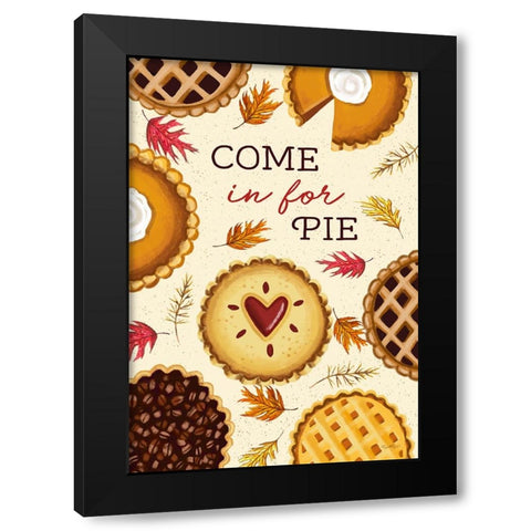 Come in for Pie Black Modern Wood Framed Art Print with Double Matting by Tyndall, Elizabeth