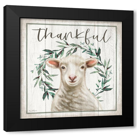 Thankful Black Modern Wood Framed Art Print with Double Matting by Tyndall, Elizabeth