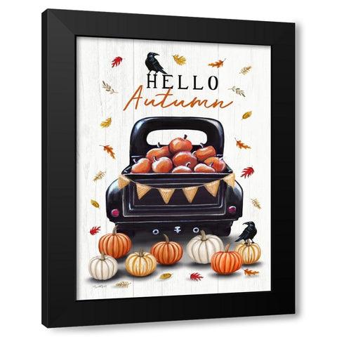 Hello Autumn Black Modern Wood Framed Art Print with Double Matting by Tyndall, Elizabeth