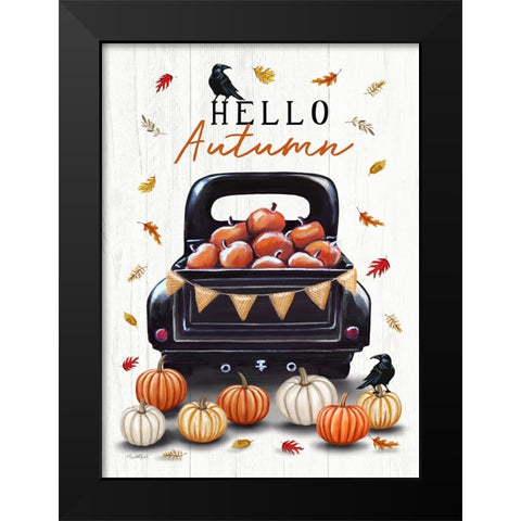 Hello Autumn Black Modern Wood Framed Art Print by Tyndall, Elizabeth