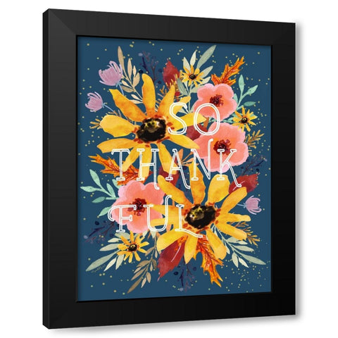 So Thankful Black Modern Wood Framed Art Print with Double Matting by Tyndall, Elizabeth